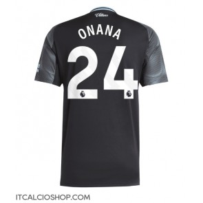 Aston Villa Amadou Onana #24 Seconda Maglia 2025-26 Manica Corta